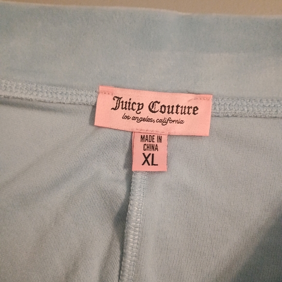 NWT Juicy Couture Frosted Blue Hoodie and Jogger Velour Tracksuit Size XL Y2K - Picture 10 of 11